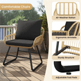 thumbnail image 5 of Renwick 3-Piece Patio Bistro Set with Wicker Rattan Chairs and Table, Tan/Black, 5 of 10