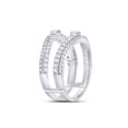 thumbnail image 3 of 14kt White Gold Womens Baguette Diamond Wrap Ring Guard Enhancer 3/4 Cttw, 3 of 4