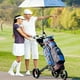 Gymax 3 Roues Golf Push Pull Cart Chariot de Golf Pliant W / Poignée Réglable – image 3 sur 9