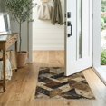 thumbnail image 2 of ODIKA 2'x3' Washable Doormat Non-Slip, Low Pile Navy Absract Weathered Featuring Interlocking Angular Shapes for Entryway, Kitchen, Laundry Room, 2 of 7