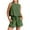 Army Green, variant on Jerdar Women Casual 2 Piece Short Sets Summer Round Neck Solid Sleeveless Blouse Loose Cotton Linen Pockets Pants Shirts Sets Army Green S