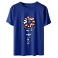 thumbnail image 6 of Dyegold Summer Tops for Women 2023 Trendy, Summer Plus Size Blouses for Women Patriotic American Flag Henley Shirts Short Sleeve Round Neck Trendy ​Tops Tunics, 6 of 6