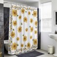 thumbnail image 4 of Yellow Summer Floral Shower Curtain - Water Repellent Fabric Shower Curtains Washable, Pastoral Daisy Botanical Cute Decorative Polyester Cloth Bathroom Curtains Modern Bath Decor 72"x84", 4 of 8