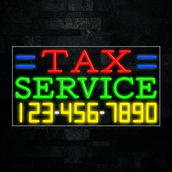 Tax Service LED Neon Sign 33"L x 18"H #35110