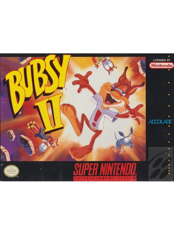 Restored Bubsy II (Super Nintendo, 1994) SNES Adventure Game (Refurbished)