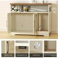 thumbnail image 2 of VEANERWOOD Cat Litter Box Enclosure with Cat Scratch Pad,Hidden Cat Washroom Furniture with Entry Open Compartment,White, 2 of 6