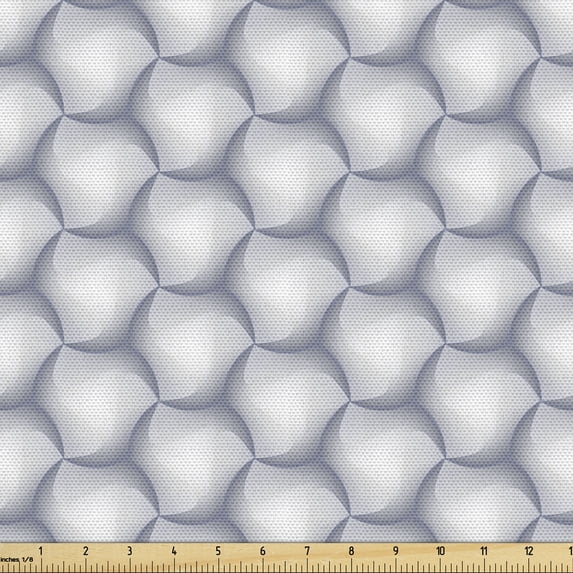 Abstract Upholstery Fabric by the Yard, Abstract Illustration of Repetitive Geometrical Pattern Like Honeycomb Design, Decorative Fabric for DIY and Home Accents, Multicolor by Ambesonne