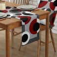 thumbnail image 3 of Geometric Figures Dark Red Grey Table Runner Wedding Table Decor Party Dining Table Runner Home Decor Tablecloth Placemat, 3 of 5