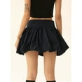 thumbnail image 6 of Komoo Women Bubble Mini Skirt Elastic Waist Ruffle Hem Puffy Skirt Pleated A-Line Balloon Skirt, 6 of 7