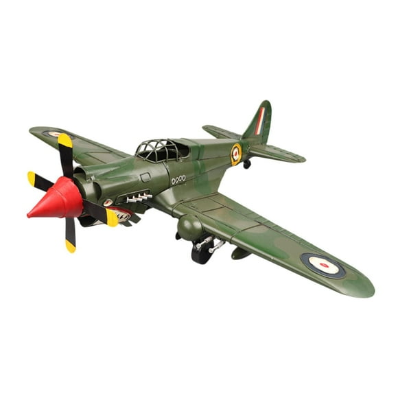 Modelo de avión de combate de metal para estantería o sala de estar. Verde