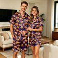 thumbnail image 5 of Women's Printed Halloween Pajama Set Ghost Pumpkin Print Short Sleeve Button Top Shorts Women Pjs Sets, 5 of 6