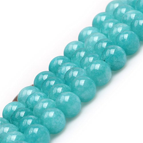 Blue Amazonite Color Jade Gemstone Round Loose Spacer Beads For Jewelry Making 