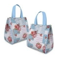 thumbnail image 2 of Pioneer Flower Floral Print Pattern Insulated Lunch Bag for Women & Adults,Large Portable Soft Cooler Lunch Bag,Thermal Food Storage Tote with Pearl Cotton,8.66L,8.75x5.75x9.5 Inch, 2 of 6