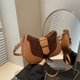thumbnail image 4 of Pequeal crianza hombro Hobo Bolso elegante bolsos bolsillo All-Match Crossbody Mujeres costuras color sólido, 4 of 9