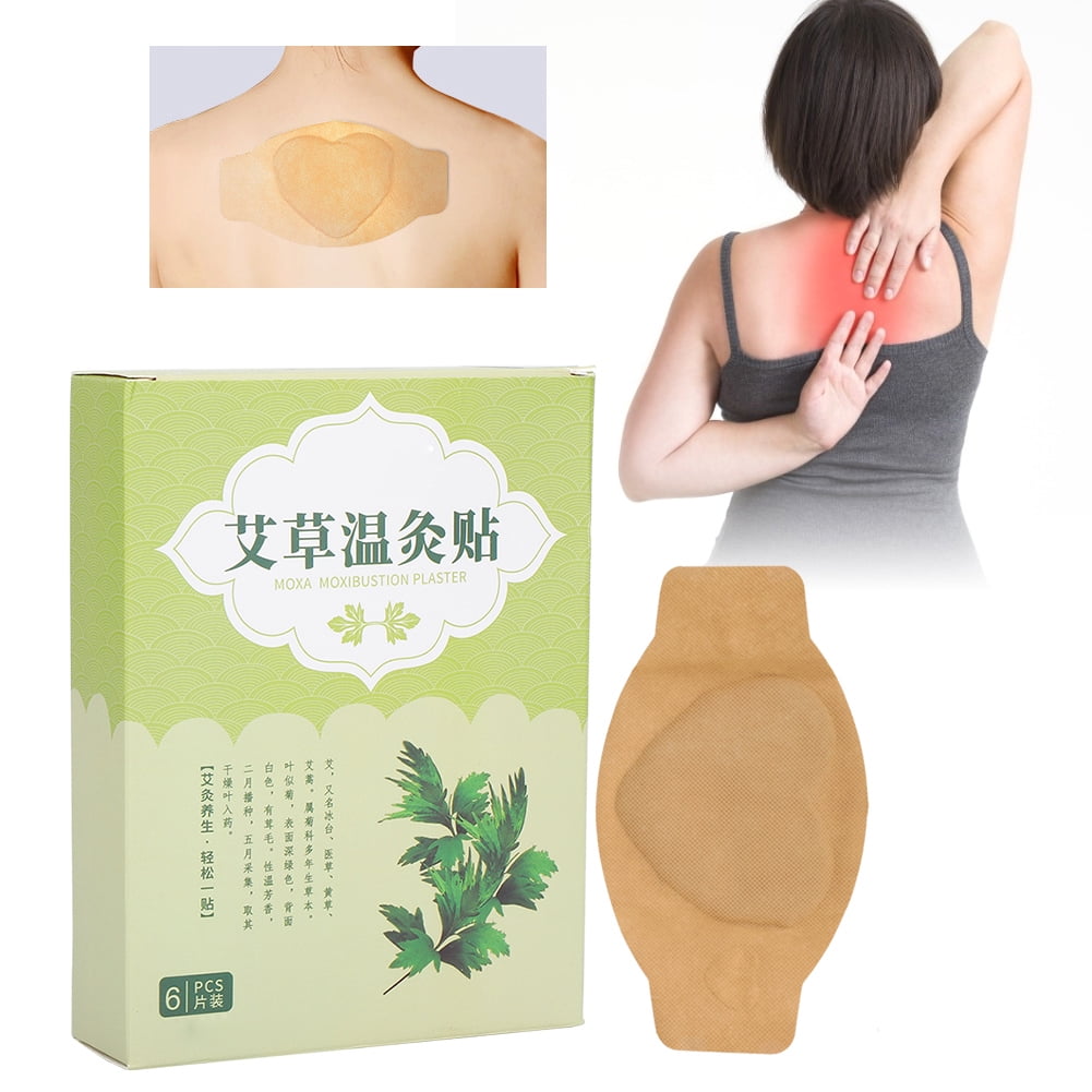 Tebru Hot Compress Patches,6pcs Self-Heating Wormwood Patches Stickers ...