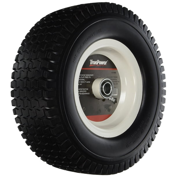 TruePower 13X5.006 PU Flat Free Tire on Wheel, 3" Centered Hub, Both 3