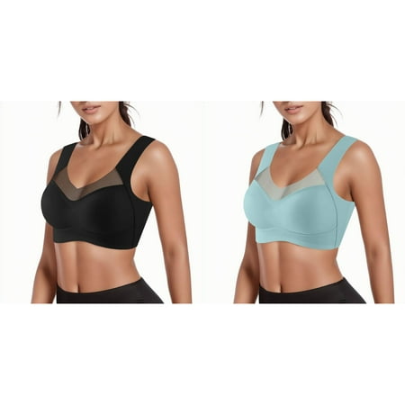 (2-Pack) 2025 New Women s Comfortable andy one Shoulder Sports Bras for Women Sports Gathering Thin Bra Big Bra and Tank Top Style Brassiere for Women Underwear without Steel Rings