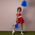 thumbnail image 4 of Cheering Team PomPoms Accessories,QZS Cheerleading Cheer Pompoms with Plastic Handles for Basketball Spirit Sports,15Pack,Blue, 4 of 6