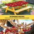 thumbnail image 6 of Red Snowflake Christmas Table Cloths for 8 Foot Rectangle Tables, Xmas Snowflake Modern Art Winter Patio Waterproof Elastic Fitted Tablecloths, Washable Rectangular Table Cover for Camping, 6 of 8