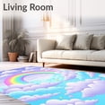 thumbnail image 2 of ODIKA 3'x5' Machine Washable Non-Slip Area Rug, Enchanted Wonderland Magical Plush Fairytale Wonderscape High Traffic Rug, Purple, 536078, 2 of 7