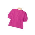 thumbnail image 4 of VONDA Women Puff Short Sleeve Blouse Crewneck Elegant Casual Shirt Tops, 4 of 6