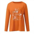 thumbnail image 3 of CEHVOM T-shirt Blouse à Manches Longues Col Rond Imprimé Décontracté pour Femmes, 3 of 3