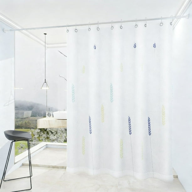 Cortina de ducha impermeable y antimohos para baño, sin perforaciones, que deja pasar la luz y no es transparente. Cortina de ducha de poliéster.