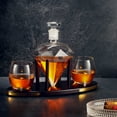 thumbnail image 2 of Godinger Whiskey Decanter and Whiskey Glasses Set, Diamond Liquor Decanter and Cocktail Whiskey Glasses Gift Set - for Liquor, Scotch, Bourbon, Vodka - 850ml, 2 of 7