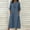 *Navy, variant on ClodeEU Women's Stand Collar Half Button Short Sleeve Linen Midi Dress,Casual Loose Fit Dress with Pockets Black,Women's Plus L