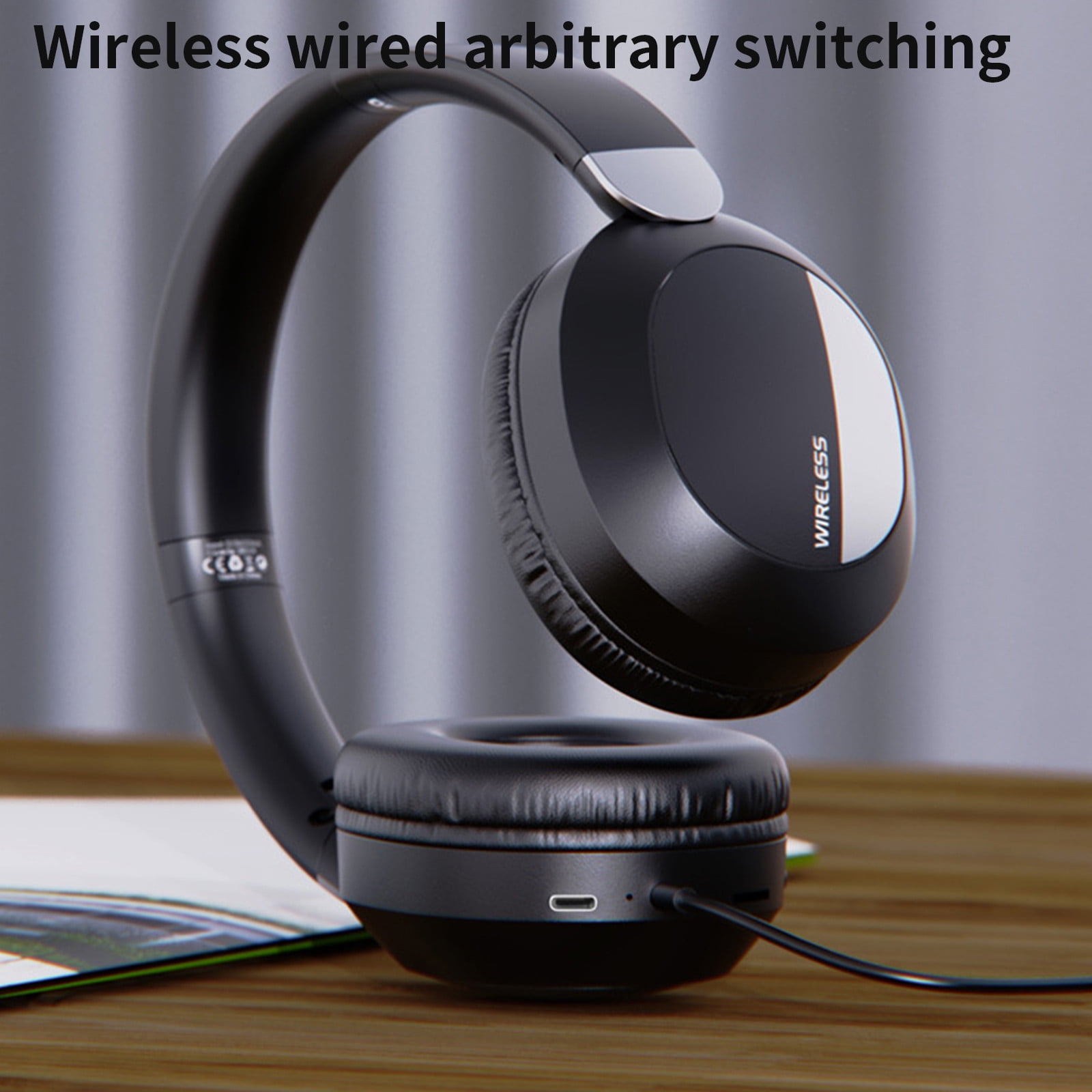 Wireless Headphones Over Ear, 70H Playtime Headphone Wireless Bluetooth 5.1,3EQ Modes & HiFi Stereo Bluetooth Headset with Deep Bass, Foldable Lightweight Headphones with Microphone for Travel/Work