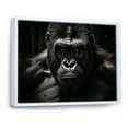 thumbnail image 2 of Designart "Majestic Gorilla Monochrome Wildlife II" Animals Floater Framed Canvas Art Print, 2 of 7