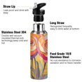 thumbnail image 3 of Yayeee 33oz Insulated Water Bottle Double Wall Stainless Steel with Flip Straw Lid, Purple Abstract Floral, 3 of 7