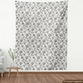 thumbnail image 4 of Floral Fabric by the Yard, Continuos Flower Ornaments Grunge Style Elements in Pastel Tones Illustration, Upholstery Fabric for Dining Chairs Home Decor Accents, Pearl and Grey by Ambesonne, 4 of 5