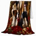 thumbnail image 2 of Festive Boxer Dog Group Portrait Painting Red Gold, Festive Pet Portrait Pattern, Warm Flannel Blanket for Living Room and Bedroom, Dog Lovers Father's Day Gift, Pet Lover Home Decor, 2 of 9
