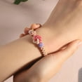 thumbnail image 6 of Granddaughter Bracelet for Women, Cute Pink Peach Blossom Knot Bracelet from Grandma Trendy Handmade Braided Charms Bracelets Holiday Jewelry Gifts, 6 of 15