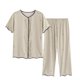 thumbnail image 1 of Conjunto de Dos Piezas para las Mujeres de Verano Casual Manga Corta Cuello Redondo Y Pantalones, Algodón Seda Pijama Conjunto, 1 of 3