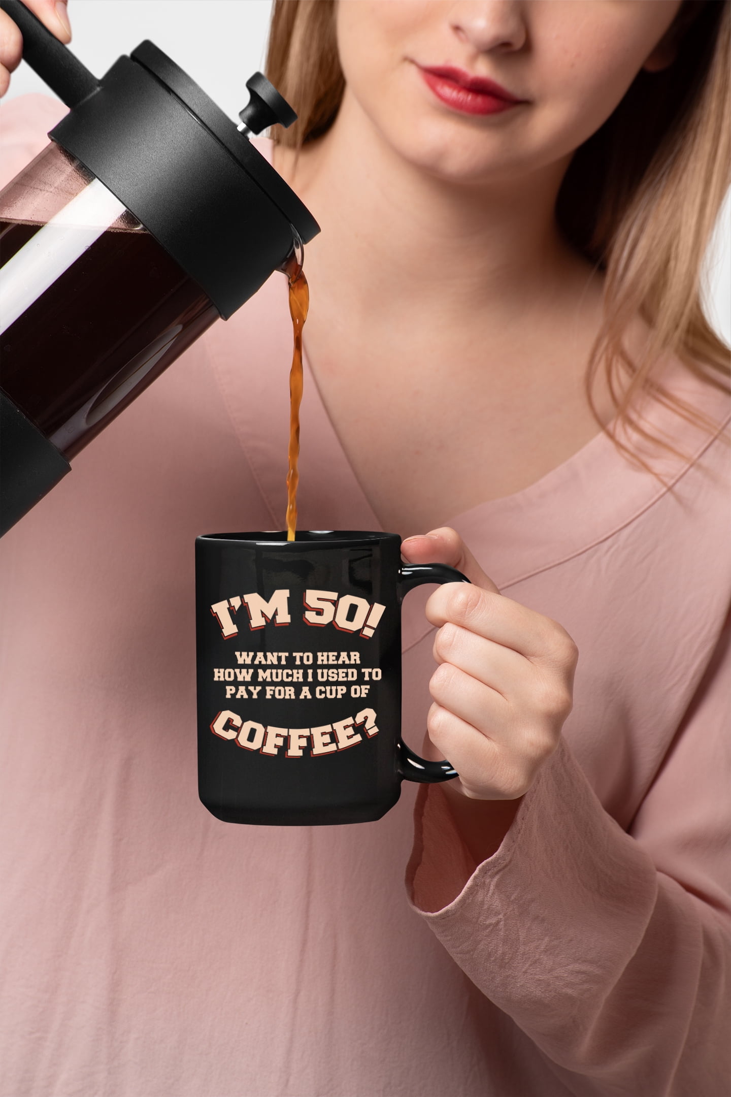 I'm 50, Funny 50th Birthday Quotes Cup, Him or Her, Black 15oz Ceramic Mug  - Walmart.com