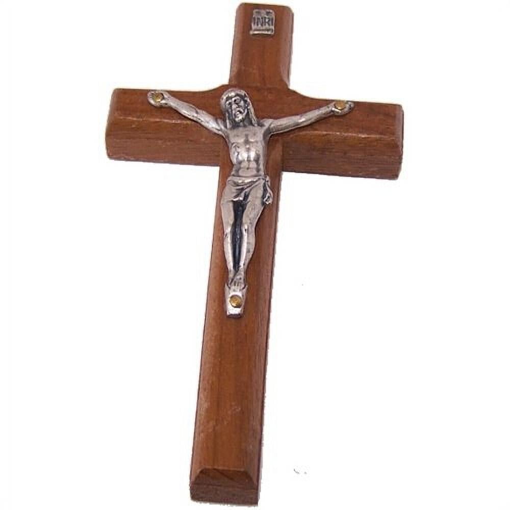 Wooden wall / glass / car / Refrigerator. Pewter Crucifix with stickers - thi