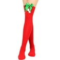 thumbnail image 2 of Yoyauz Christmas Party Over Knee Socks Over Knee Stockings Leg Bow Hairball Thigh Stockings For Ladies and Girls, 2 of 7