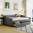 thumbnail image 2 of Hassch Full Size Upholstered Daybed Modern Sofa Bed with 2 Storage Drawers, Gray, 2 of 7