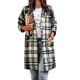 thumbnail image 1 of Abrigo PRETTYGARDEN Shacket Grande de Mezcla de Lana a Cuadros Verde, 1 of 8