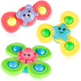 thumbnail image 1 of Juguete con ventosa giratoria, 3 piezas, juguetes sensoriales para niños pequeños de 1 a 3 años, juguetes de baño para bebés, juguetes giratorios para bebés, juego de ventosa interesante, juguetes para principiantes para bañera, mesa de comedor o silla alta BANYUO Electrónica, 1 of 7