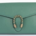 thumbnail image 3 of Pre-Owned Gucci Duosonis Chain Wallet Shoulder Bag 401231 Leather Green Women's GUCCI, 3 of 15