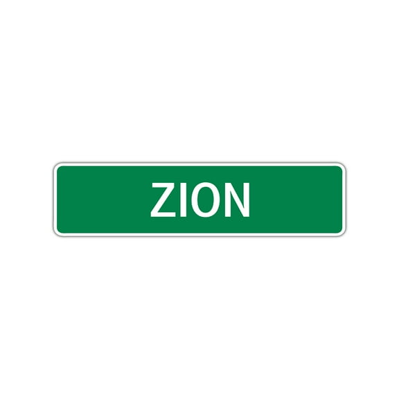 Zion Boys Letter Printed Label Children Name Kids Indoor Outdoor Wall Plaque Decoration Aluminum Metal Sign 4"x13.5"