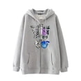 thumbnail image 3 of Dark hip hop gótico Harajuku Y2k esternón mariposa cremallera Sudadera con capucha hombres y mujeres Harajuku chaqueta sudadera, 3 of 4