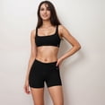 thumbnail image 2 of Women's High Waist V-Cut Active Shorts with Seamless Stretch Compression Fit and Contoured Flattering Silhouette - Black, Medium, 2 of 7