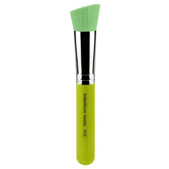 Bdellium Tools Professional Eco-Friendly Makeup Brush Green Bambu Series with Vegan Synthetic Bristles - Slanted Precision Kabuki 956