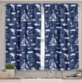 thumbnail image 2 of Ambesonne Navy Blue Valance & Curtain, Grunge Anchor Ship, 55"x36", Blue White, 2 of 7