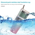 thumbnail image 4 of Taza de aislamiento de paja de 30 oz, termo de vacío para taza de coche con pintura de diamante (verde púrpura) Tmvgtek Para Estrenar, 4 of 9