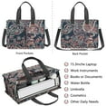 thumbnail image 2 of Paisley Canvas Tote Bag for Women with Compartments, Large Cute Boho Teacher Student Shoulder Bag Nurse Purses Crossbody Bags Work Laptop Book Bag Satchels Handbags, 2 of 6
